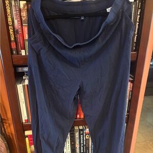 Denim&Co Beach Pants Navy Wide Leg Pants ONE X TALL